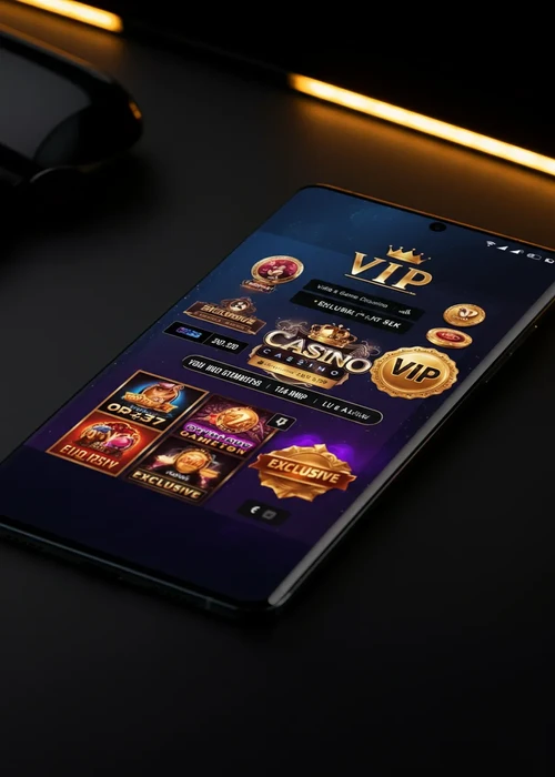 Page principale Prive Casino avec design noir et or et lobby premium